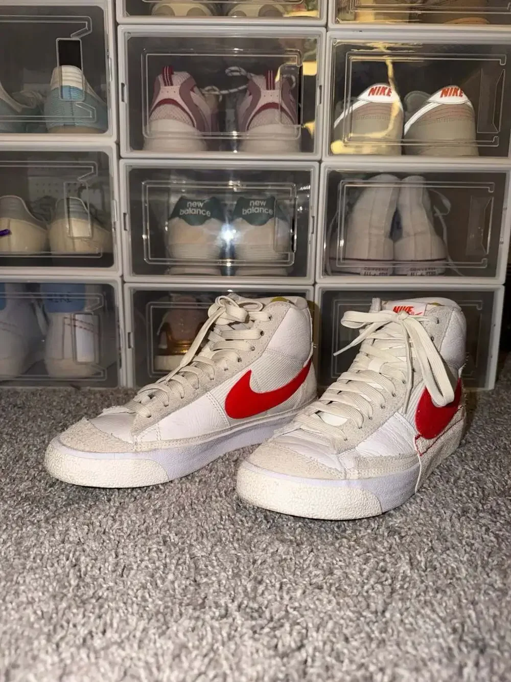 Nike Blazer Mid '77 Pro Club Remastered White Habanero Red Sneakers DQ7673-101 M